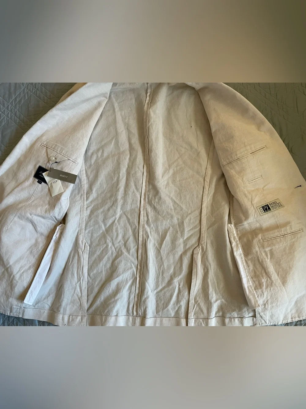 J. CREW Ludlow Slim-fit suit jacket in Baird McNutt Irish cotton-linen 40 R $298 - Picture 7 of 10